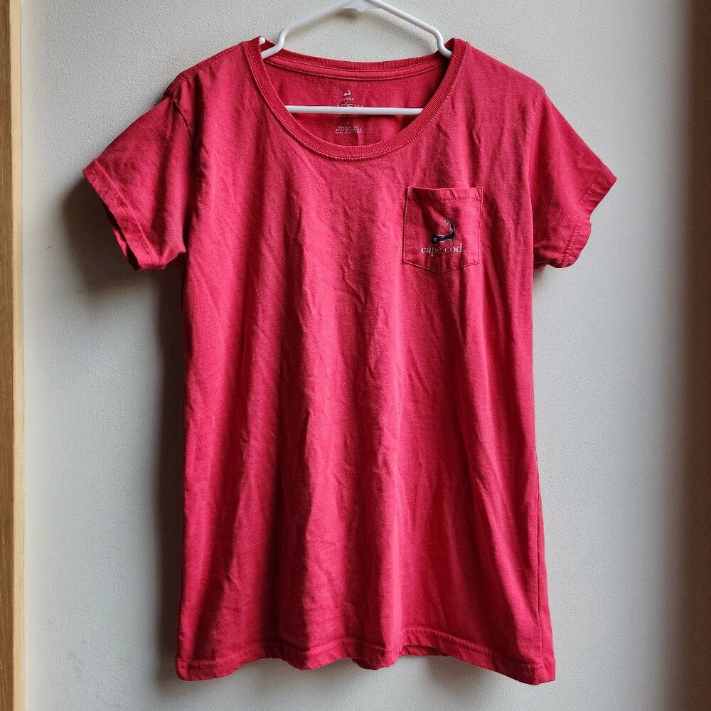 Cuffy's Cape Cod Red American Classic Scoop Neck T-Shirt Size Large